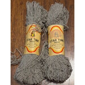 Spinnerin Star Time Dressy VTG Yarn Silver Metallic Virgin Wool 2 Skeins 2431